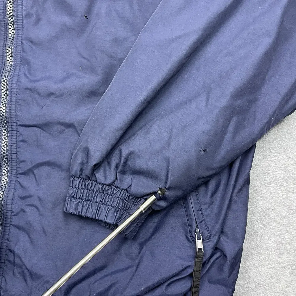 Harriton Full Zip Fleece Lined Windbreaker Jacket Navy Men’s XL Back Embroidered